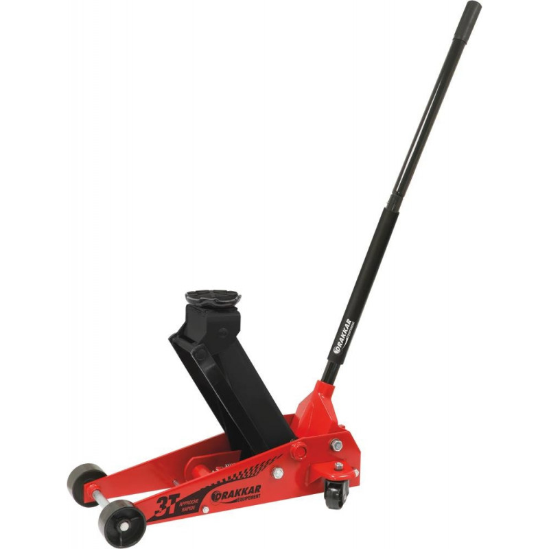 Cric rouleur 3T avec pédale 145/500mm longueur 640mm 