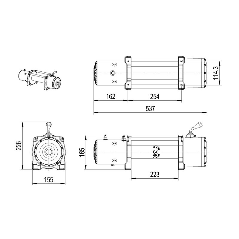 TREUIL XT 12000 5.4T 12V DYNEEMA corde plasma 