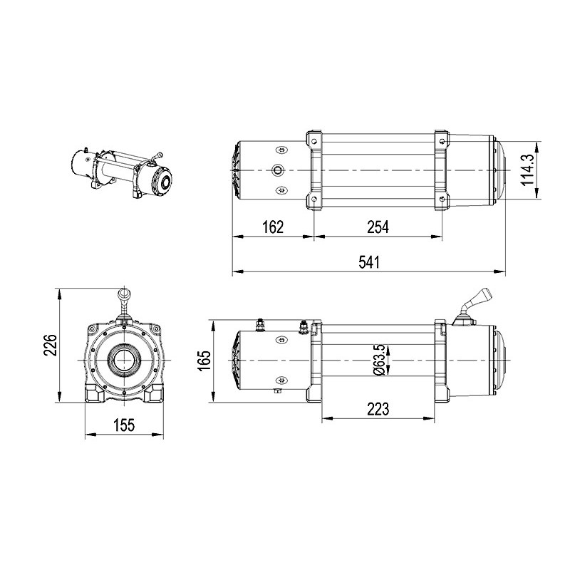 TREUIL XT 9500 4.3T 12V DYNEEMA corde plasma 