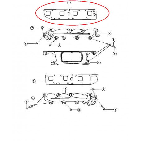 Joint collecteur echappement droit HEMI 5,7 2009 et plus  