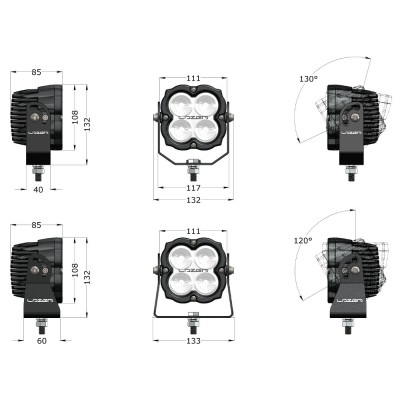 PHARE LED LAZER UTILITY-45 NOIR STD  