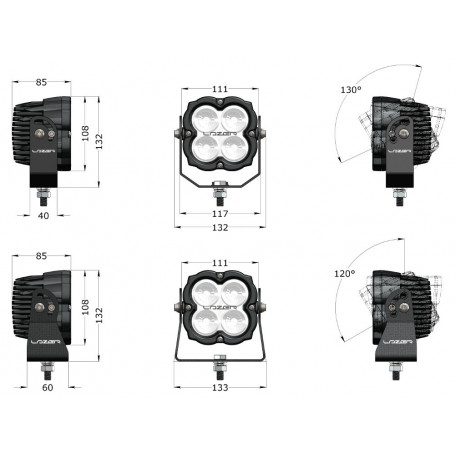 PHARE LED LAZER UTILITY-45 NOIR STD  