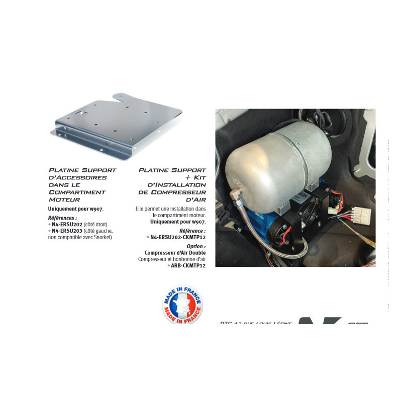 kit installation compresseur d'air double ARB dans compartiment moteur pour Mercedes Sprinter W907 