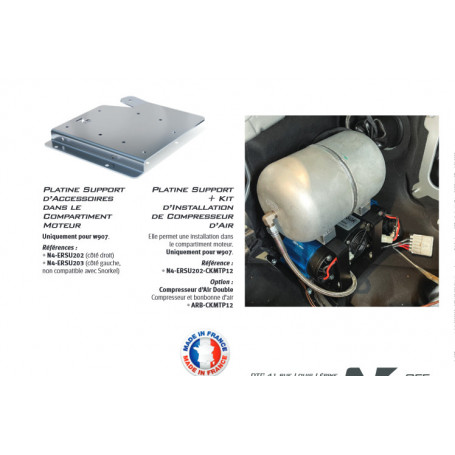 kit installation compresseur d'air double ARB dans compartiment moteur pour Mercedes Sprinter W907 