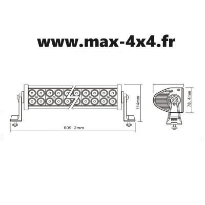Barre 120W - 7940lm 24" LED Flood Spot  