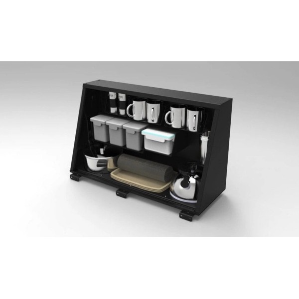 Ensemble de cuisine noir universel 750mm pour compartiments latéraux de hardtop Alu-Cab
