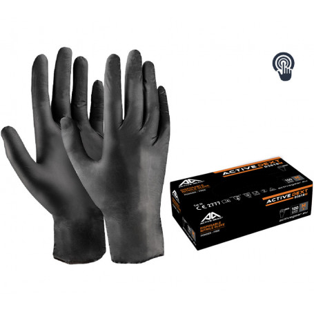 GANTS nitrile noire - boite de 100 - non poudré - T10  XL