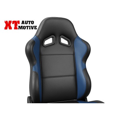 SIÈGE BAQUET CUIR DE PVC NOIR-BLEU 