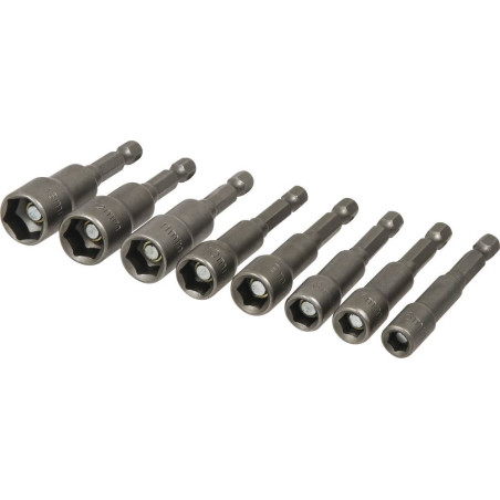 Douilles de 6 à 13mm sur tige hexagonale 1/4" pour visseuse - blister de 8 pcs 
