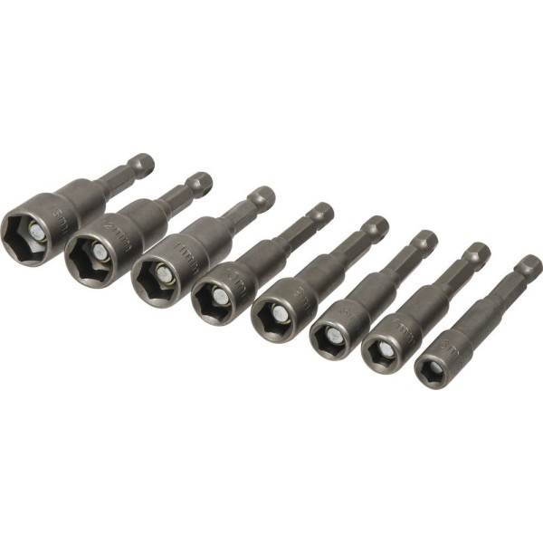 Douilles de 6 à 13mm sur tige hexagonale 1/4" pour visseuse - blister de 8 pcs