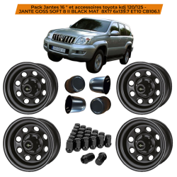 Pack Jantes 17" et accessoires  Toyota kdj 120/125 -  JANTE GOSS TRIANGULAR II GUN METAL GRAY 7X17 6x139.7 ET20 CB106.1 