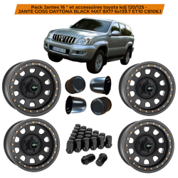 Pack Jantes 17" et accessoires  Toyota kdj 120/125 -  JANTE GOSS TRIANGULAR II GUN METAL GRAY 7X17 6x139.7 ET20 CB106.1 