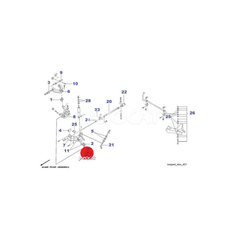 Barre stabilisatrice / biellette - kit bagues d'embout [Générique] 