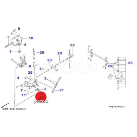 Barre stabilisatrice / biellette - kit bagues d'embout [Générique] 