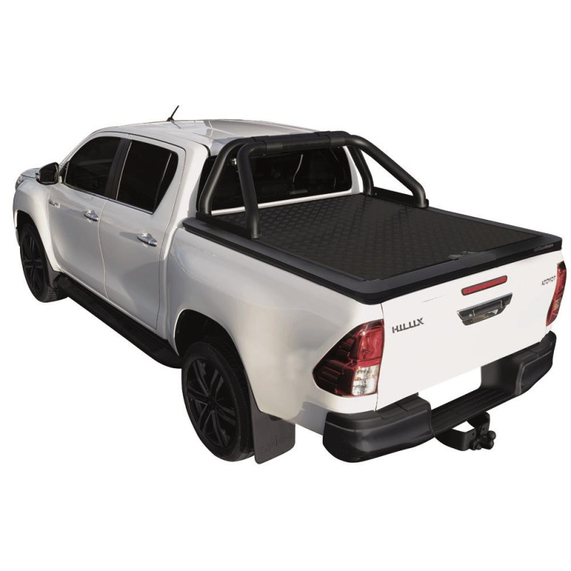 TONNEAU COVER ALUMINIUM V2 TOYOTA HILUX 2016+ EXTRA CAB - THERMOLAQUE NOIR 
