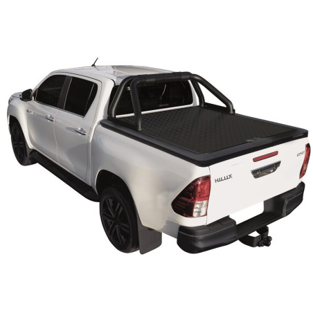 TONNEAU COVER ALUMINIUM V2 TOYOTA HILUX 2016+ EXTRA CAB - THERMOLAQUE NOIR 