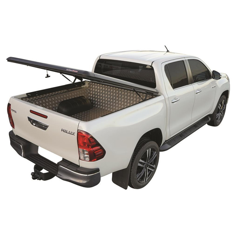 TONNEAU COVER ALUMINIUM V2 TOYOTA HILUX 2016+ EXTRA CAB - THERMOLAQUE NOIR 