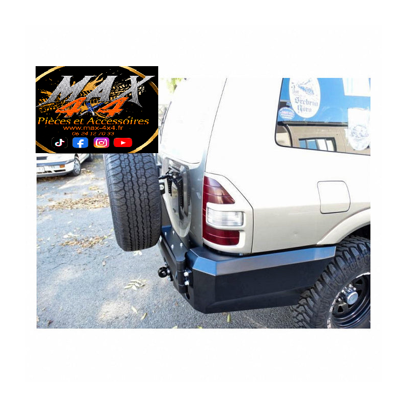 Support de roue de secours pour pare choc arriere F4x4 pour Mitsubishi Pajero III (1999-2006) 