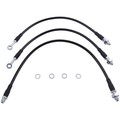 Kit 3 flexibles de frein type Aviation +10 cm [Performance]