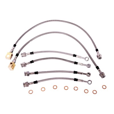Kit flexibles de frein type Aviation +18 cm [Performance]