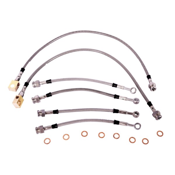 Kit flexibles de frein type Aviation +18 cm [Performance]