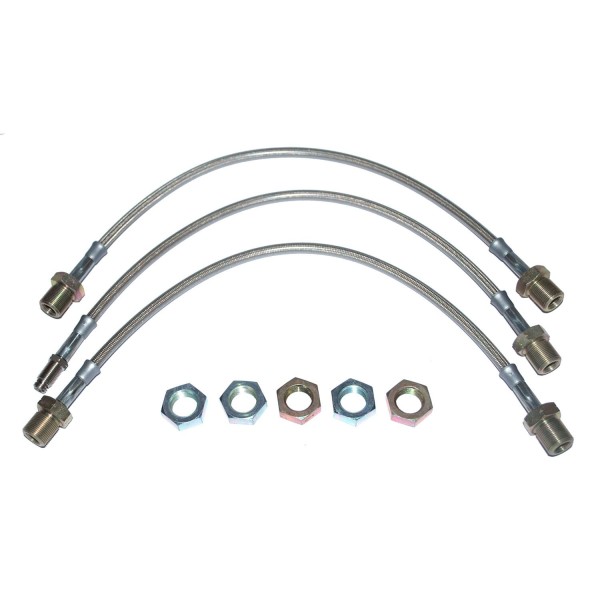 Kit flexibles de frein type Aviation +6 cm [Performance]