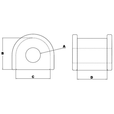 Barre stabilisatrice - bague (palier central) - unitaire [Générique]