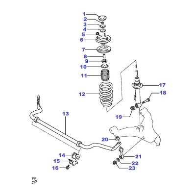 Barre stabilisatrice - support bague (palier central) [Origine Constructeur]