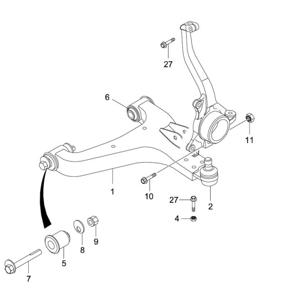 Triangle / bras inférieur - kit de bagues [Origine Constructeur]