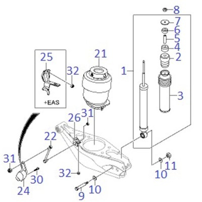Suspension pneumatique - ressort (boudin) [Origine Constructeur]
