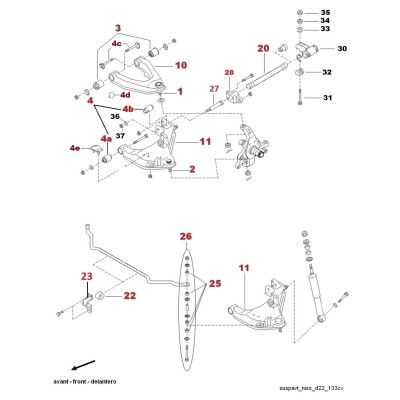 Barre de torsion - Visserie [Origine Constructeur]