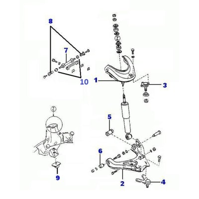 Triangle / bras supérieur - axe - cache poussière [Origine Constructeur]