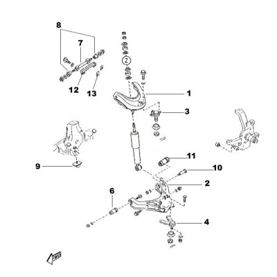 Triangle / bras supérieur - axe [Origine Constructeur]