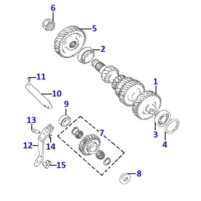 Arbre intermédiaire (train fixe) [Equipementier Origine]