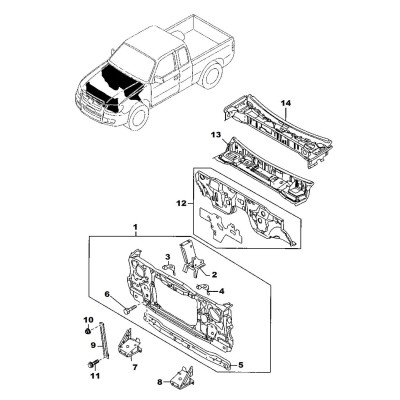 Face avant - traverse inférieure [Origine Constructeur]