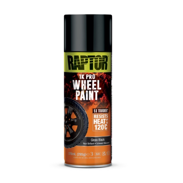 PEINTURE POUR JANTES 120°C  " RAPTOR " - Noir Satiné