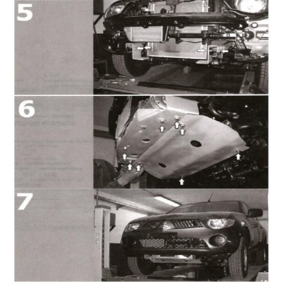 PLATINE DE TREUIL MITSUBISHI L200 DE 2006 à 2009 " PHASE 1" + BLINDAGE RADIATEUR