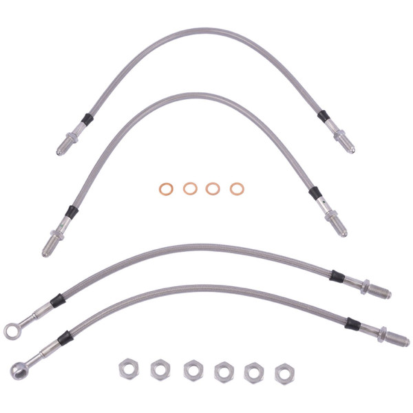 Kit 4 flexibles de frein type Aviation +7 cm [Performance]