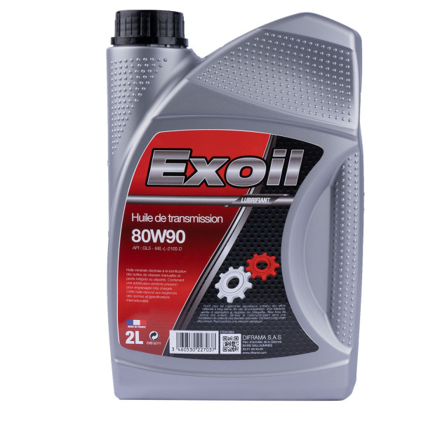 Huile boite et pont Exoil - 80W90 GL5 - 2L [Générique]
