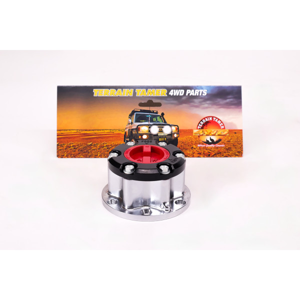 FREE WHEELING HUB 1 PIECE GENUINE ASIN HAS A RED TURN KNOB