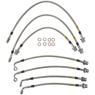Kit flexibles de frein type Aviation +7 cm [Performance]
