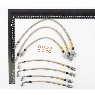 Kit flexibles de frein type Aviation +7 cm [Performance]