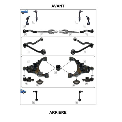 Rotule axiale (sortie crémaillère) [Equipementier Origine]