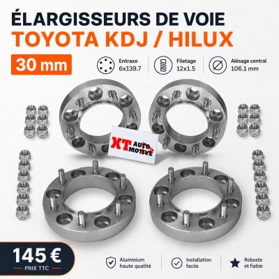 ELARGISSEURS DE VOIE TOYOTA 2  KDJ ET HILUX  30 mm