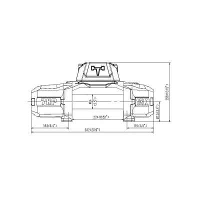 TREUIL T- MAX 6000KG EWI13000S FV SERIES ( CORDE SYNTHETIQUE )