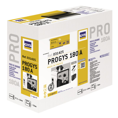 Poste à souder inverter Progys - 180A - MMA - ø1.6 à 4mm - avec valise et accessoires