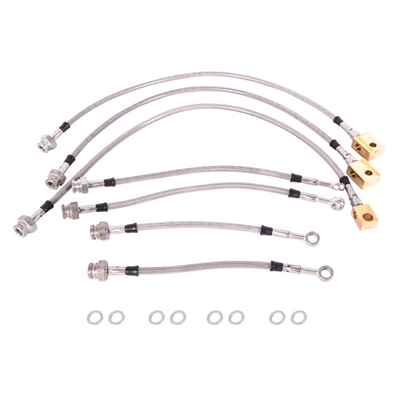 Kit flexibles de frein type Aviation +15 cm pour ABS [Performance]