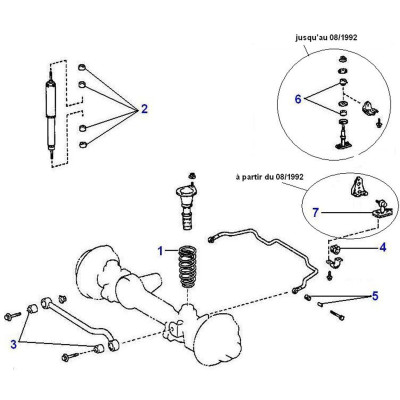 Barre stabilisatrice / biellette - kit bagues d'embout [Origine Constructeur]