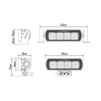 Phare LED LAZER ST-4 EVOLUTION /  NOIR - LA0004-EVO-B - vue 4