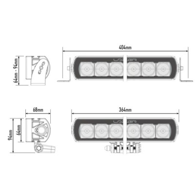 Phare LED LAZER ST-8 EVOLUTION /  NOIR - LA0008-EVO-B - vue 4